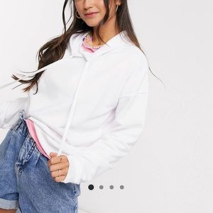 ASOS basic white hoodie